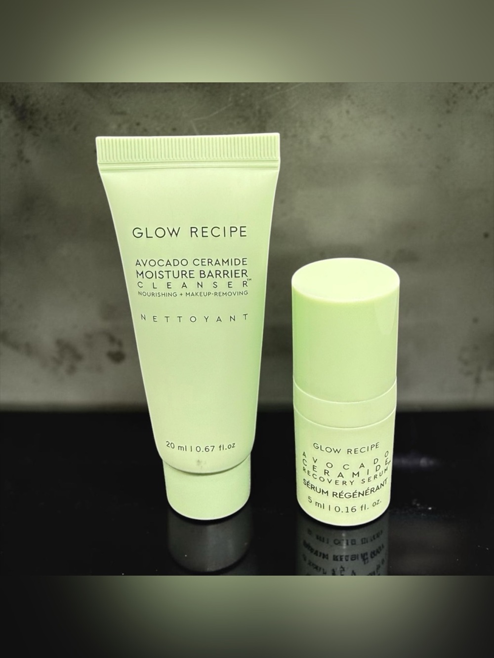 🥑GLOW RECIPE🥑Avocado Ceramide Moisture Barrier Cleanser & Recovery Serum/NIP